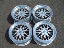 NEW 18" LM CROSS SPOKE ALLOY WHEELS IN SILVER WITH BIG STEPPED POLISHED DEEP DISH AND 9.5" REAR'S