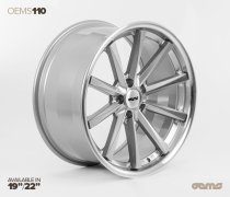 NEW 19″ OEMS 110 ALLOY WHEEL IN SILVER WITH POLISHED FACE + DISH AND DEEPER CONCAVE 9.5″ REAR