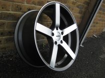 NEW 19" OEMS 115 ALLOY WHEELS IN GUNMETAL WITH POLISHED FACE, DEEP CONCAVE 9.5" ALL ROUND