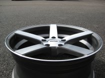 NEW 19" OEMS 115 ALLOY WHEELS IN GUNMETAL WITH POLISHED FACE, DEEP CONCAVE 9.5" ALL ROUND