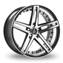 NEW 20" AXE EX20 ALLOY WHEELS IN BLACK WITH POLISHED FACE AND BARREL DEEP CONCAVE 10" REARS