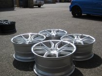 NEW 19" OEMS FS17 ALLOY WHEELS IN SILVER WITH POLISHED FACE, DEEPER CONCAVE 9.5" REAR