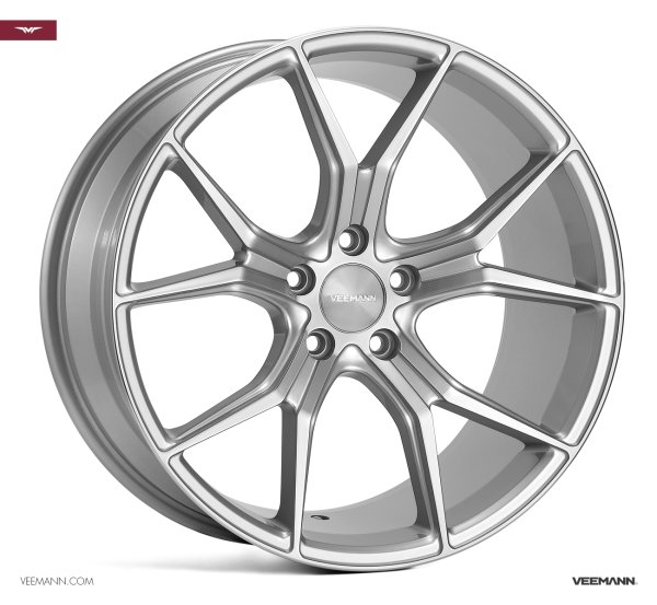 NEW 19" VEEMANN V-FS20 ALLOY WHEELS IN SILVER WITH POLISHED FACE, DEEPER CONCAVE 9.5" REARS