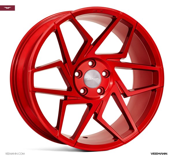 NEW 19" VEEMANN V-FS27R ALLOY WHEELS IN CANDY RED WITH DEEPER CONCAVE 9.5" REARS