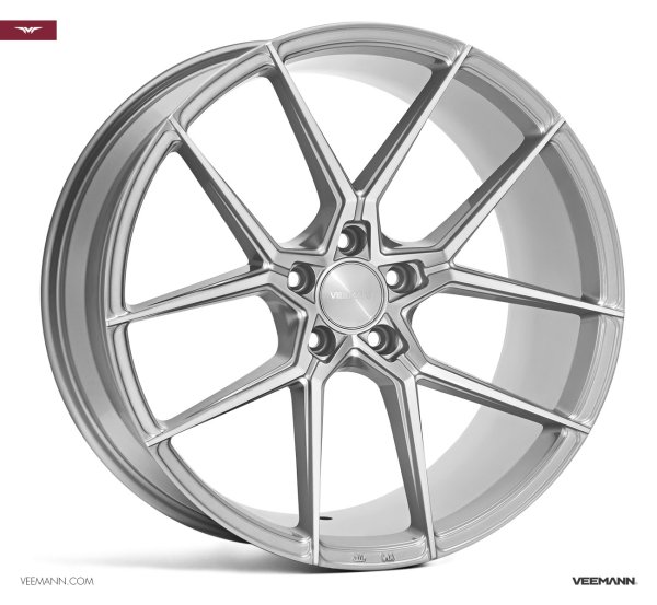 NEW 19" VEEMANN V-FS39 ALLOY WHEELS IN SILVER WITH POLISHED FACE AND DEEPER CONCAVE 9.5" REAR