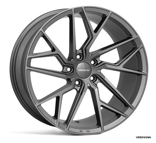 NEW 19" VEEMANN V-FS44 ALLOY WHEELS IN GLOSS GRAPHITE WITH DEEPER CONCAVE 9.5" REARS