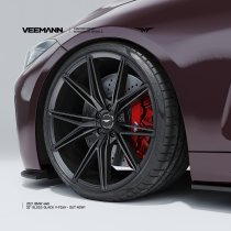 NEW 19" VEEMANN V-FS49 ALLOY WHEELS IN GLOSS BLACK WITH DEEPER CONCAVE 9.5 REAR