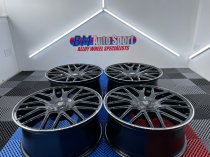 NEW 19" FOX VR3 ALLOY WHEELS IN GUNMETAL WITH POLISHED LIP AND DEEPER 9" REARS
