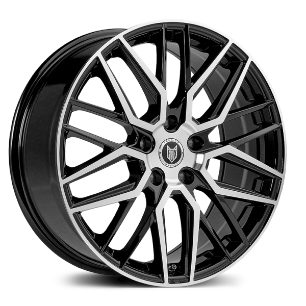 NEW 18" FOX BMA S1 ALLOY WHEELS IN GLOSS BLACK WITH POLISHED FACE, WIDER 8.5" REARS