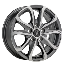 NEW 18″ FOX OPUS 2 ALLOY WHEELS IN GUNMETAL ZINC WITH POLISHED FACE 1000KG LOAD