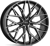 NEW 22″ VEEMANN V-FS51 ALLOY WHEELS IN GLOSS BLACK WITH POLISHED FACE AND DEEPER CONCAVE 10.5″ REARS