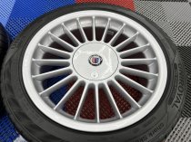 USED 17" GENUINE ALPINA CLASSIC SOFTLINE ALLOY WHEELS, FULLY REFURBED INC ALL CAPS + VG UNIROYAL TYRES