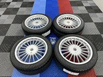 USED 17" GENUINE ALPINA CLASSIC SOFTLINE ALLOY WHEELS, WIDE REAR, FULLY REFURBED INC ALL CAPS + NEW NANKANG TYRES