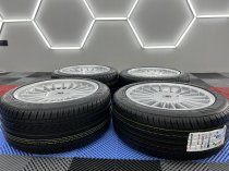 USED 17" GENUINE ALPINA CLASSIC SOFTLINE ALLOY WHEELS, WIDE REAR, FULLY REFURBED INC ALL CAPS + NEW NANKANG TYRES