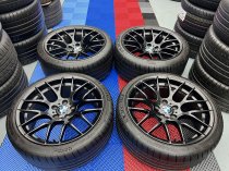 USED 19″ GENUINE BMW STYLE M359 E92 M3 COMPETITION PACK ALLOY WHEELS IN BLACK, WIDE REAR, VG CONDITION INC VG MICHELIN PS4S