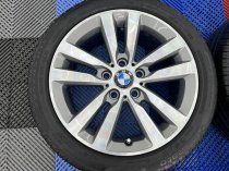 USED 17" GENUINE BMW STYLE 655 DOUBLE SPOKE ALLOY WHEELS,GOOD CONDITION, IN LIGHT GUNMETAL WITH POLISHED FACE,INC VERY GOOD RUNFLAT TYRES