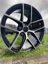 NEW 17 INCH ROMAC DIABLO ALLOY WHEELS IN GLOSS BLACK WITH POLISHED FACE 5x108