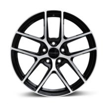 NEW 17 INCH ROMAC DIABLO ALLOY WHEELS IN GLOSS BLACK WITH POLISHED FACE 5x112