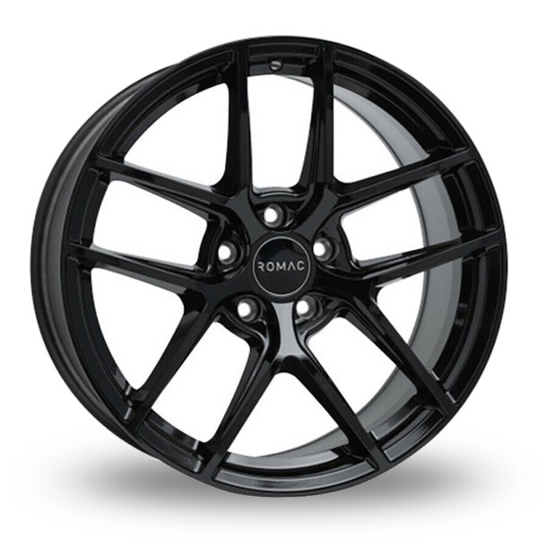 NEW 19 INCH ROMAC DIABLO ALLOY WHEELS IN GLOSS BLACK WITH WIDER REAR OPTION 5x120