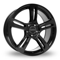 NEW 15 INCH ROMAC EDGE FLOW FORMED ALLOY WHEELS IN GLOSS BLACK 5x100