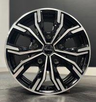 NEW 16 INCH ROMAC TORQUE ALLOY WHEELS IN GLOSS BLACK WITH POLISHED FACE 1250KG VAUXHALL VIVARO NISSAN PRIMASTER RENAULT TRAFIC 5x118