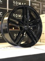 NEW 18 INCH ROMAC VENOM ALLOY WHEELS IN GLOSS BLACK WITH WIDER REAR OPTION 5x112