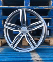 NEW 19 INCH ROMAC VENOM ALLOY WHEELS IN GLOSS GREY WITH POLISHED FACE AND DEEPER CONCAVE 9.5" REAR OPTION 5x112