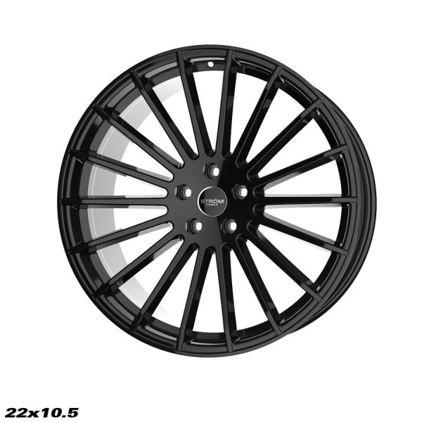 NEW 22 INCH STROM STR4 ALLOY WHEELS IN GLOSS BLACK WITH ULTRA DEEP CONCAVE 11.5" REAR OPTION 5x120